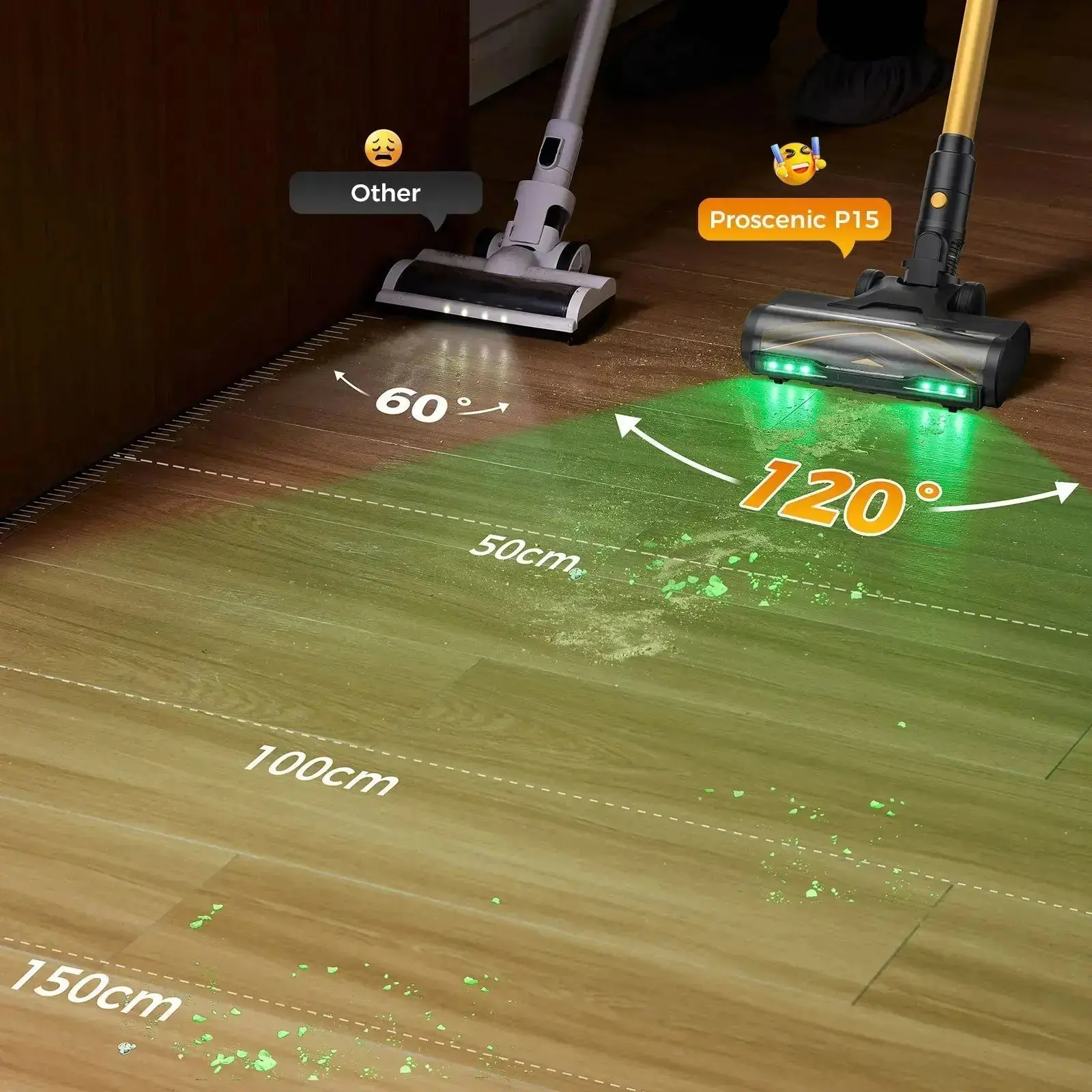 Proscenic P15 Cordless Vacuum Cleaner | 55kPa Suction, 70min Runtime - Image 4
