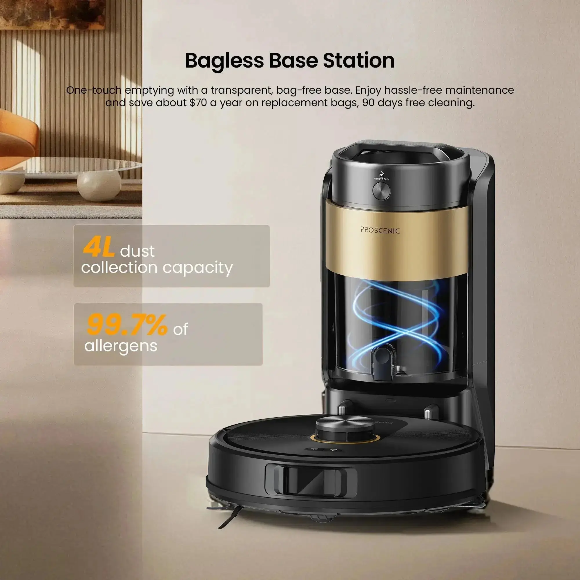 Proscenic Q20 Plus Robot Vacuum | 10,000Pa Suction & Auto-Empty Station - Image 5