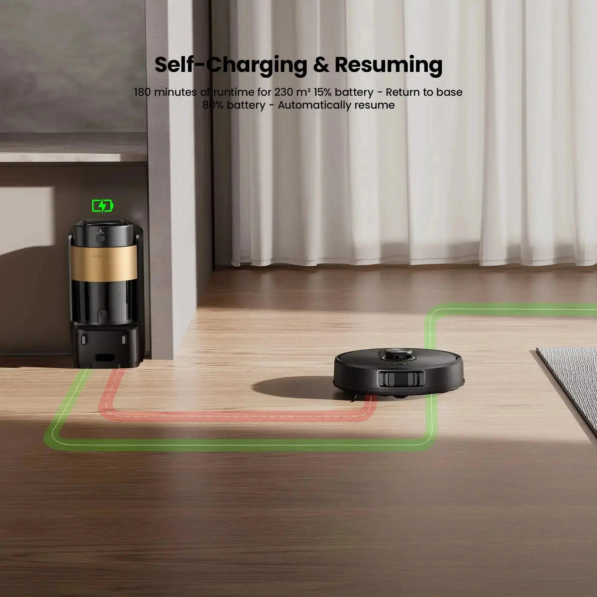 Proscenic Q20 Plus Robot Vacuum | 10,000Pa Suction & Auto-Empty Station - Image 7